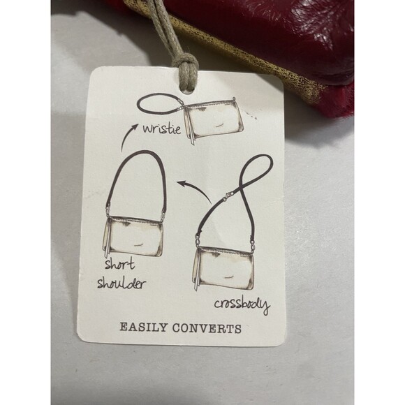 DARCY by Hobo Bags Crossbody Calf Hair  3-in-1  Shoulder Bag Wristlet Red Gold - Picture 4 of 7